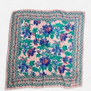 Vintage colorful pale pink floral scarf